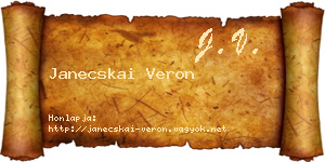 Janecskai Veron névjegykártya